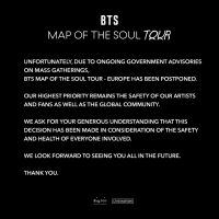 bts tour postponed